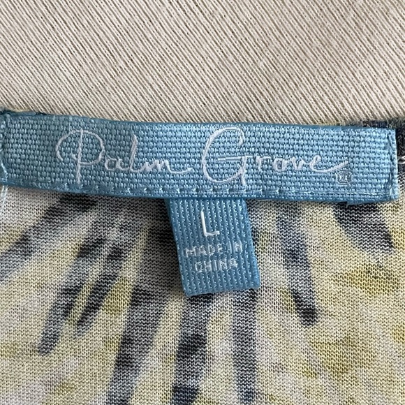 Palm Grove Multicolor Women’s Short Sleeve Top Blouse Sz L - Picture 4 of 7